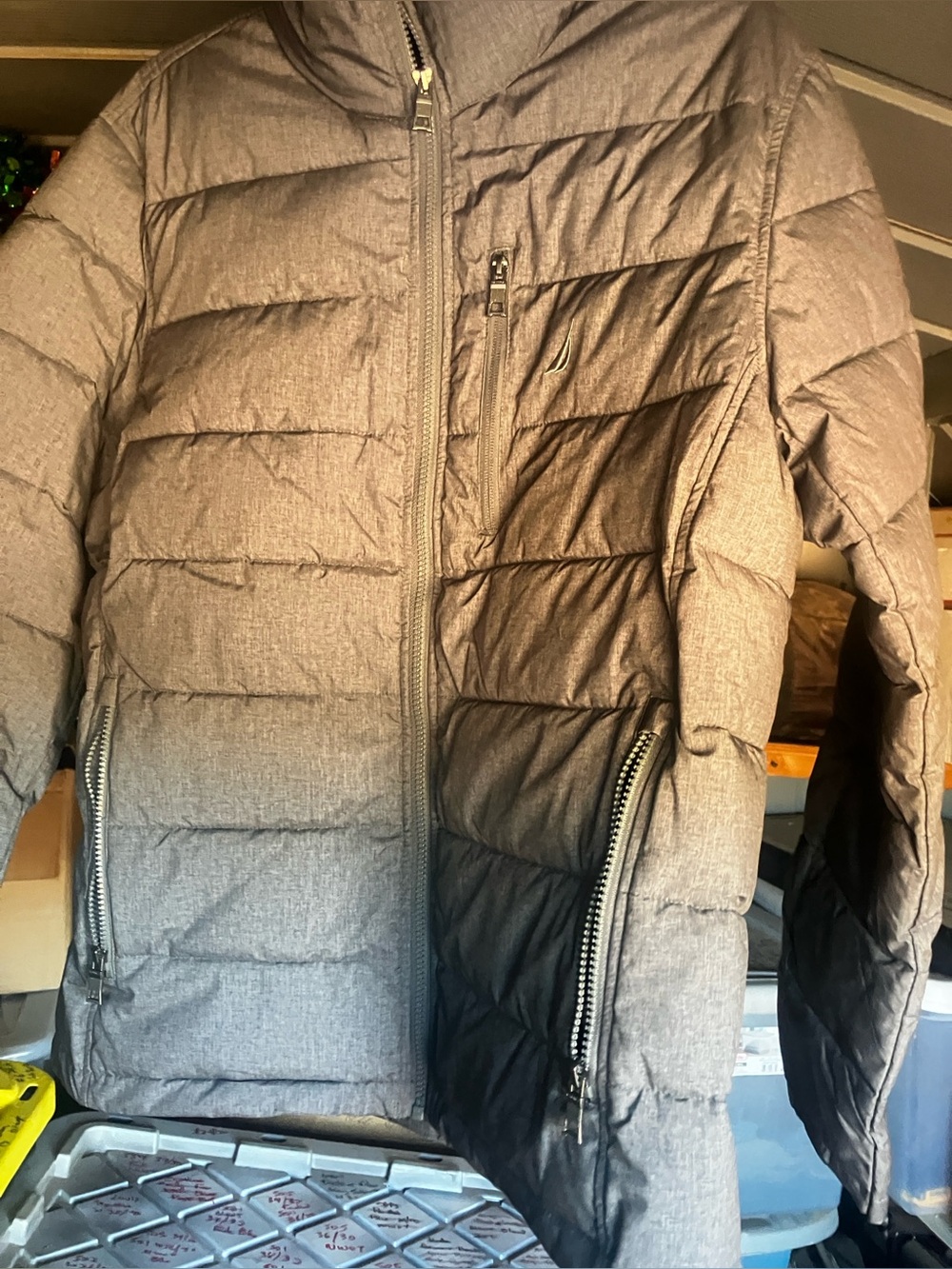 Nautica Men's Puffer Jacket Gray, L, NWOT